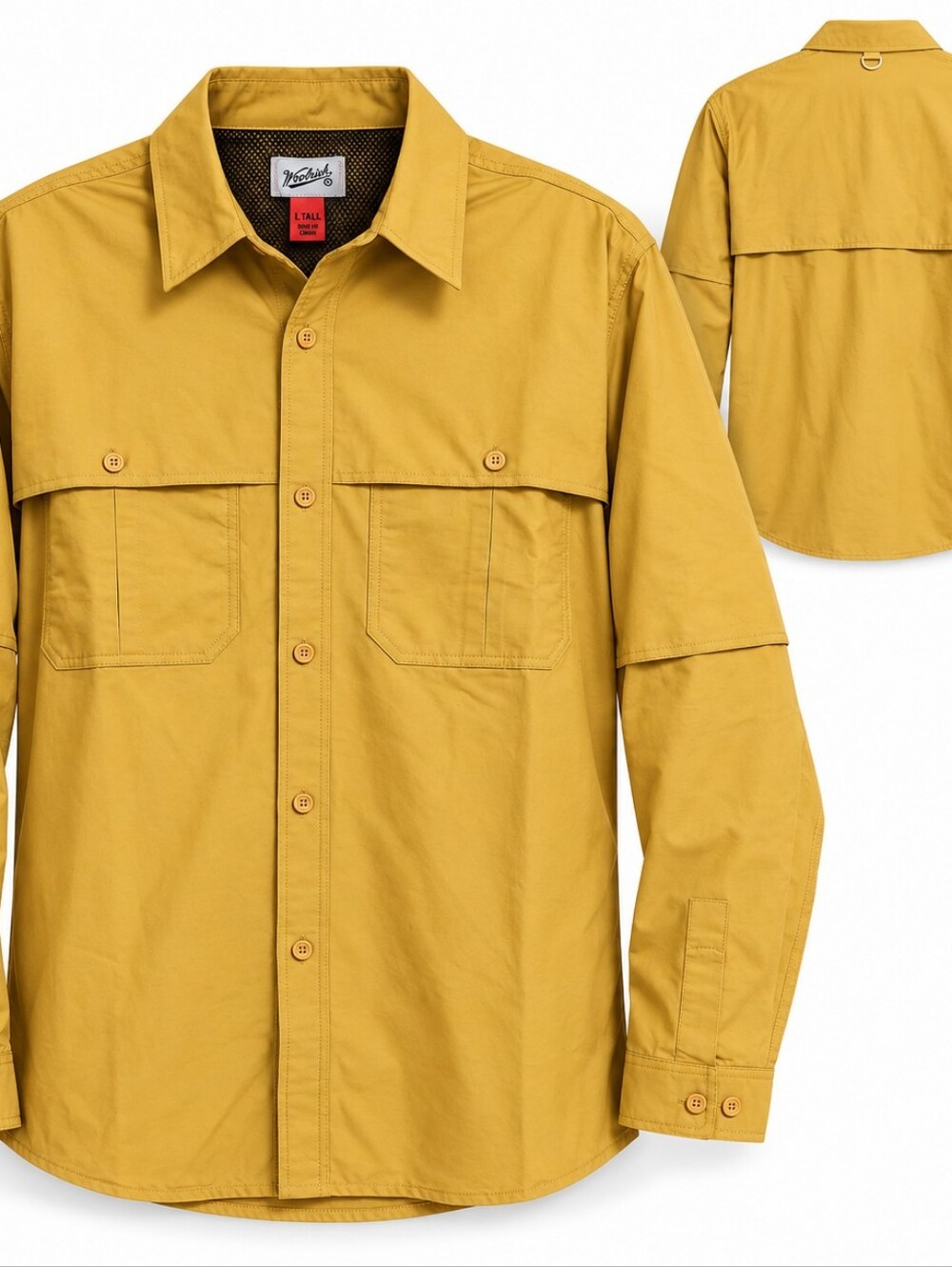 Woolrich L Tall Gold Lined Fishing Shirt Gorpcore Outdoorsman Utility